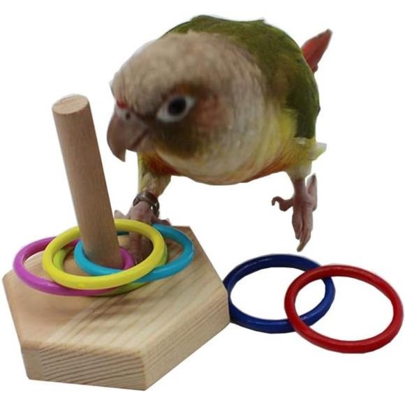 Bird Toys, Budgie Bird Trick Tabletop Toys, Training Basketball Stacking Color - Picture 3 of 4